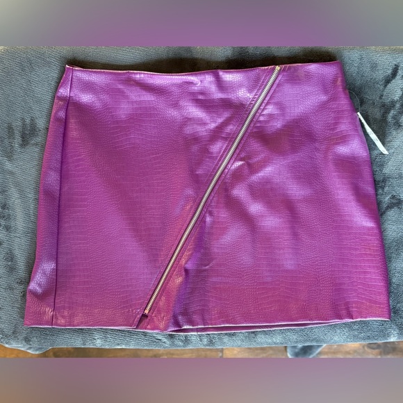 Bar III Purple Croc Embossed Textured Skirt, XXL - Picture 1 of 9